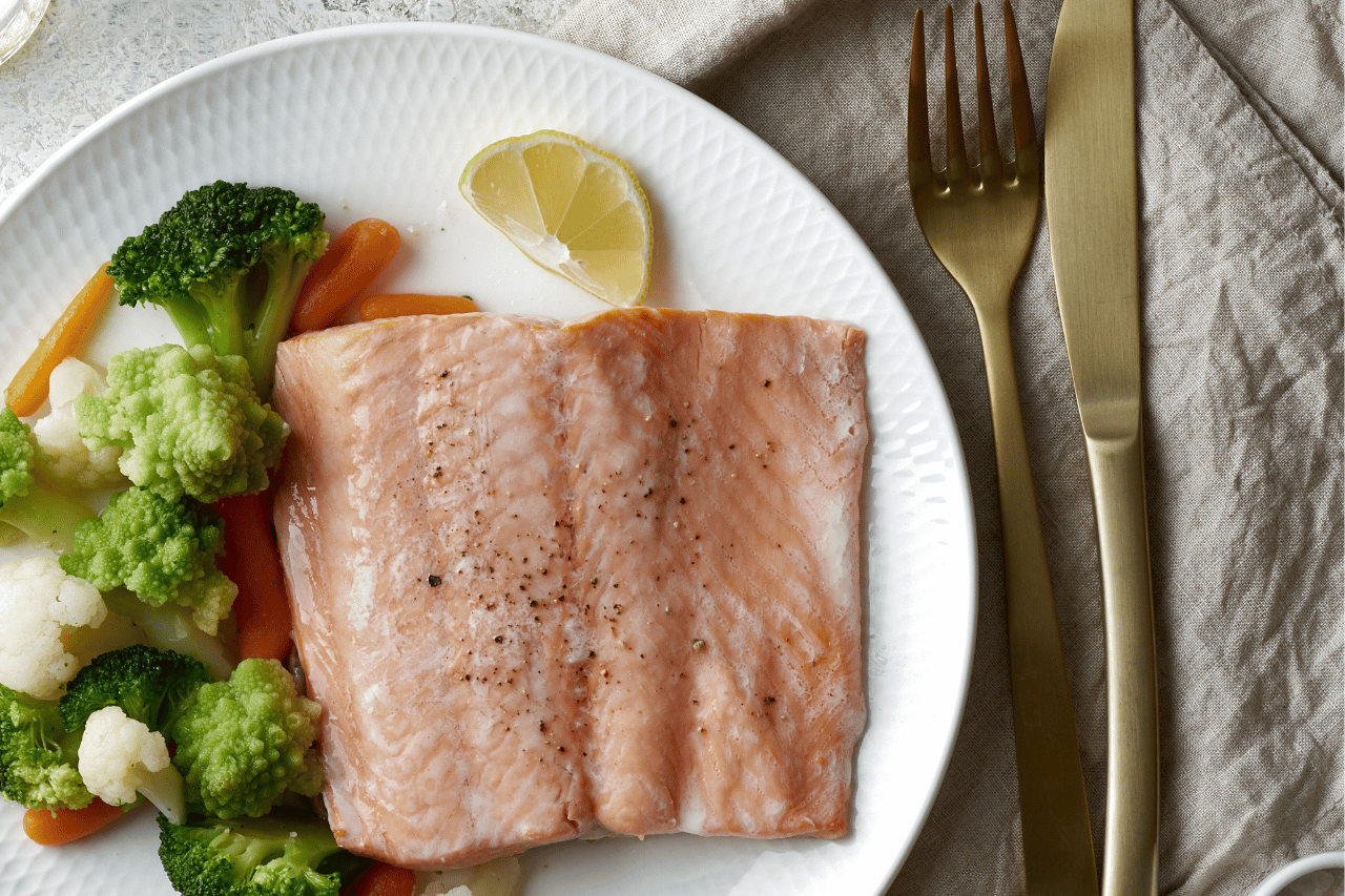 En tallrik med mat som passar FODMAP.